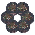 thumbnail image 7 of Yayeee 6 PCS Drink Coasters with Holder Set Woven Absorbent Round Tabletop Hot Pad, Blue Christmas Light, 7 of 7