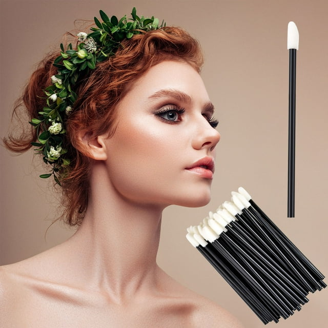 Fiudx Juego de 50 Pinceles Desechables para Labios, Pinceles de Maquillaje, Lápiz Labial, Brillo Labial, Aplicador, Herramientas de Maquillaje y Belleza.