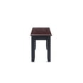 thumbnail image 3 of Boraam Bloomington 18" Dining Height Backless Wood Dining Bench - Cherry/Black Two-Tone Finish, 3 of 5