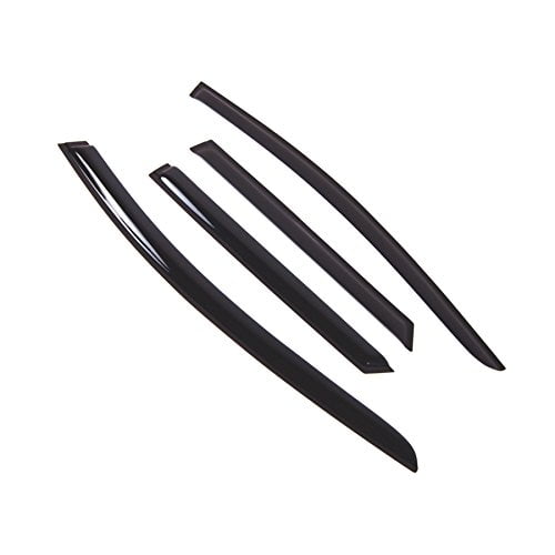 Car Window Rain Guard | Outside Mount Visors Auto Side Window Deflectors | Windows Visor Rain Shields Compatible with 2017-2018 Ford MKIII Wagon | 4 Pcs Set, WD2-796B, Dark Smoke
