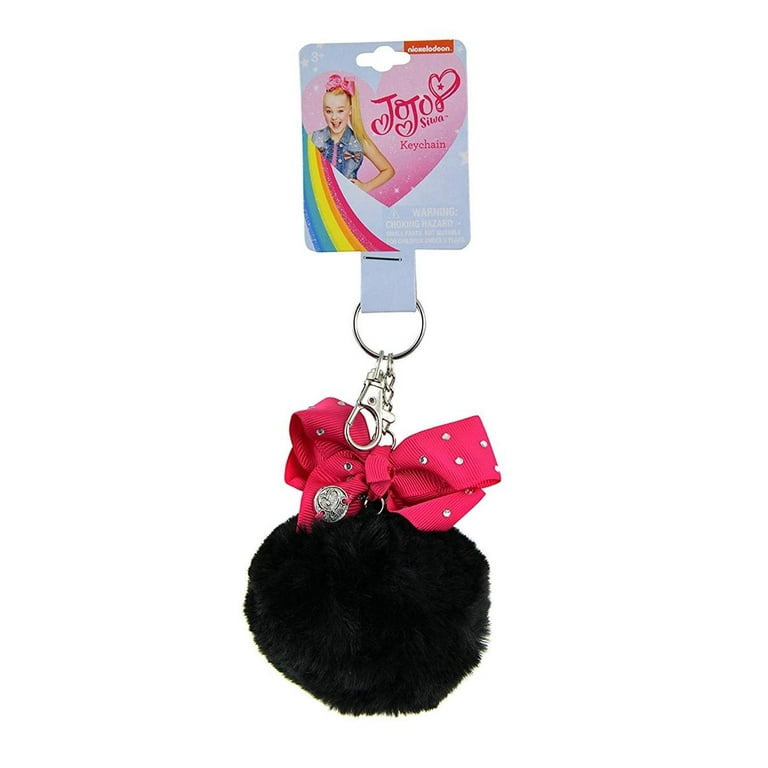 Nick JoJo Siwa Gloss and Keychain Set - JoJo Siwa Party Favor Bundle with 3  Rainbow Pom Pom Keychains with Cotton Candy Flavored Gloss for Lips Plus
