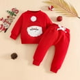 thumbnail image 2 of enyan Baby Boy Christmas Outfit Christmas Fleece Sweatshirt and Jogger Pants Outfit Set Newborn to Toddler(Red,18-24 Months), 2 of 4