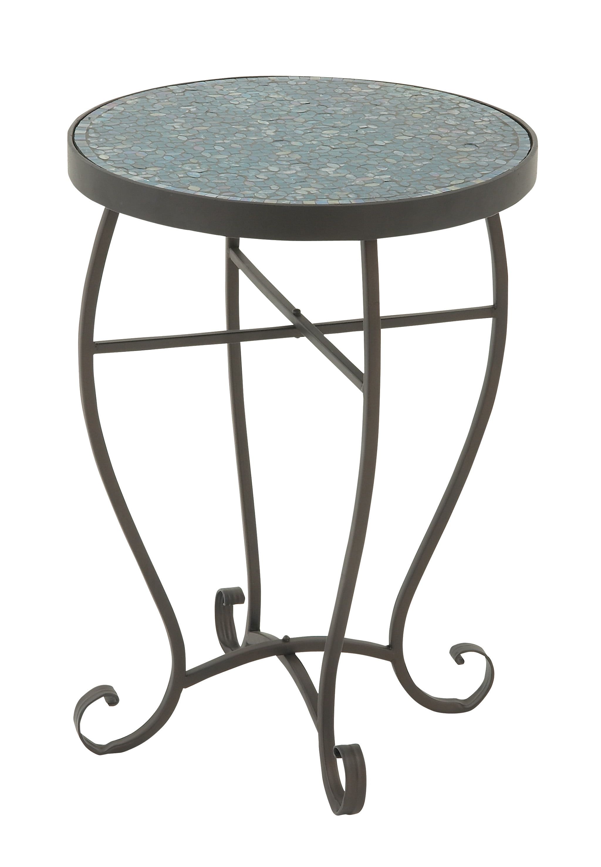 23984 Metal Turquoise Mosaic Side Table