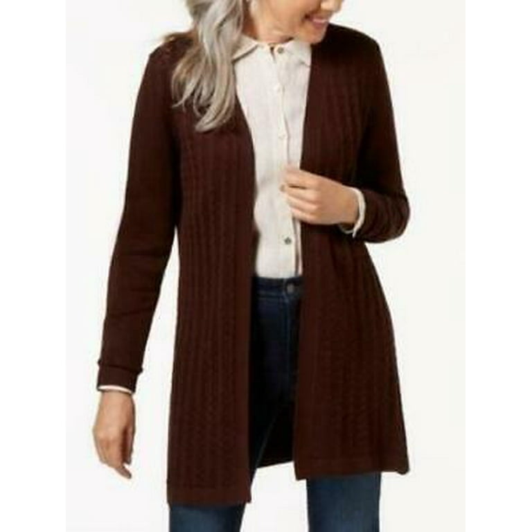 Karen Scott Petite Pointelle Duster Cardigan Size PS