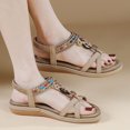 thumbnail image 4 of Sandalias planas para mujer Sandalias de estilo étnico antideslizantes cómodas para fiestas y vacaciones, 4 of 8