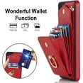 thumbnail image 2 of Phone Case for Samsung Galaxy A53 5G Wallet Cover with Tempered Glass Screen Protector and RFID Blocking Ring Credit Card Holder Cell Accessories A 53 G5 53A SM A536U 6.5" 2022 Women Men Red, 2 of 12