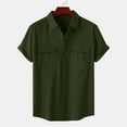 thumbnail image 2 of Dovford Mens Short Sleeve Casual Button Down Shirts Wrinkle Free Shirt Summer Untucked Dress Shirt with Pocket, 2 of 7
