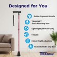 thumbnail image 6 of Walking Cane for Women and Men - Foldable Cane with Rubber Handle | Shock Absorbing Base, 8-Level Height Adjustable | 0.9lb Lightweight Walking Stick, Mobility Aid for Travel & Hiking, 6 of 6