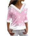 thumbnail image 1 of Birdeem Joyeux Noël Blouse Décontractée à Manches Longues Col en V pour Femmes, 1 of 12