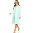 thumbnail image 2 of Lati Fashion Fleece Women Nightgown Sleepwear Pajamas Female Long Sleeve Sleep Dress Nightshirt Green 2X, 2 of 4