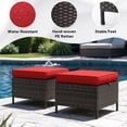 thumbnail image 5 of Meetleisure Outdoor PE Rattan Ottoman, Set of 2, Red, 5 of 7