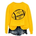 thumbnail image 3 of Long Sleeve Shirts For Women American Football Print Solid Color Round Neck Sweatshirt Womens Long Sleeve Tops, 3 of 5