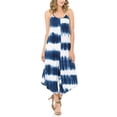 thumbnail image 3 of SSOULM Women's Pleated Spaghetti Strap Wide Leg Palazzo Capri Jumpsuit with Plus Size, 3 of 6