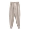 thumbnail image 1 of Puntoco Pantalones casuales de color sólido con bolsillos en el tobillo para hombre, pantalones largos, 1 of 4