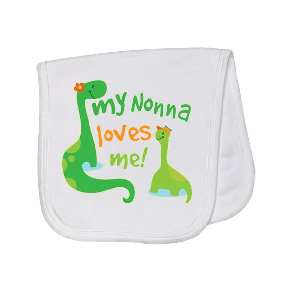 Inktastic My Nonna Loves Me Grandson Baby Burp Cloth