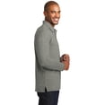 thumbnail image 3 of Port Authority Long Sleeve Meridian Cotton Blend Polo-4XL (Monument Grey), 3 of 6