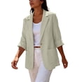 thumbnail image 6 of Cotton Linen Blazers for Women Plus Size Lightweight Blazers Open Front Casual Daily Blazer Jacket Long Sleeve Outerwear with Pockets, 6 of 7