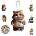 thumbnail image 2 of ​​GiLiling Fat Cat Car Charm Keychain - Fun Dog/Cat Keychain Accessory with Big Belly Design for Auto Mirror Decor Playful Pet Lover Gift Novelty Item​​, 2 of 9