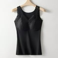 thumbnail image 2 of Lovskoo 2024 Women's Winter Thermal Fleece Lined Underwear Tops Sleeveless Cami Tank Top Self-Heating Lace Seamless Fleece Bottoming Cold-Proof Warm Base Layer Vest Black, 2 of 4