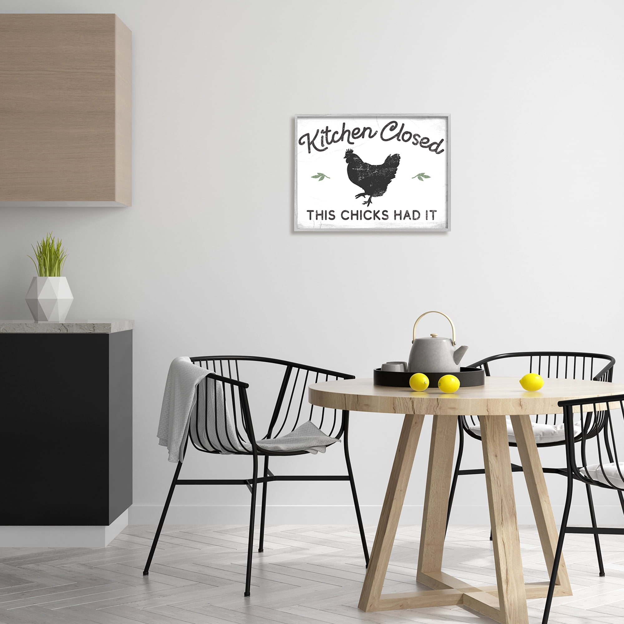 Stupell Industries Kitchen Closed Funny Hardworking Farm Chicken Bird Phrase,20 x 16, Design by Daphne Polselli