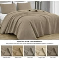 thumbnail image 5 of Chezmoi Collection Luca 3-Piece Oversized Bedspread Set, King Size, Taupe, Summer Quilt Lightweight Microfiber Bedspread 118 x 106, Floral Medallion Pattern Coverlet for All Season, 5 of 9