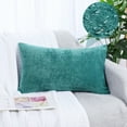 thumbnail image 1 of PiccoCasa Soft Water Repellent Throw Pillow Covers Peacock Blue12x20 Inch, 1 of 7