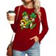 thumbnail image 2 of Uootdi St Patricks Day Long Sleeve Shirts for Women Retro Lucky Clover Tshirt Irish Shamrock Graphic Tee Tops Gift, 2 of 7