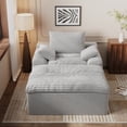 thumbnail image 3 of Leumius Oversized Chaise Lounge Chair Indoor,Corduroy Upholstered Sofa Bed with Deep Seat,Cozy Lounge Chair Sleeper Sofa for Living Room,Bedroom,No Assembly Required,Light Gray, 3 of 5