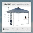 thumbnail image 6 of Alpha Joy 10x10ft Pop-up Canopy Instant Outdoor Canopy Tent Portable Straight Leg Shelter with Roller Bag for Outside, Blue and White, 6 of 8