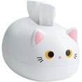 thumbnail image 1 of Tissue Box, Cute Cat Tissue Box, Dispenser Storage Tissue Holder with Toothpick Box, Tissue Dispenser Organizer for Living Room, Bathroom Decor (White), 1 of 5