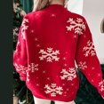thumbnail image 7 of IROINNID Reduced Womens Sweater Round Neckline Pullover Sweater Graphic Prints Loose Mid-Length Long Sleeve Temperament Christmas Knitted Top, 7 of 7