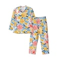 thumbnail image 1 of Balery Watercolor Wildflowers Pijama para Hombre de Dos Piezas con Manga Larga, Conjunto de Dormir y Descanso Suave con Bolsillos-XX-Large, 1 of 6