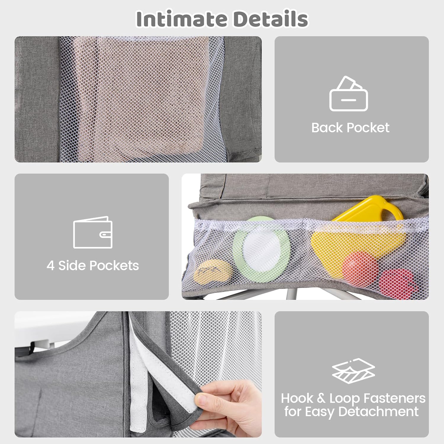 INFANS Baby High Chair, Foldable Portable Highchair for Babies and Toddlers with Travel Bag Adjustable Tray, 5 Point Harness, Compact Space Saver Infant Feeding Chair for Age 6-36 Months