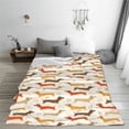 thumbnail image 5 of Cauagu Dachshund Pattern Flannel Bed Blankets,Fleece Blanket Comfortable Air Conditioning Blanket for Sofa Bed Travel Couch & Living Room -80"x60", 5 of 8