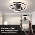 thumbnail image 3 of Pebbuoy Ceiling Fan with Light And Remote Control, Modern Geometric Shape Flush Mount Ceiling Fan Light for Bedroom, Living Room, Small LED Ceiling Light Fixture, 3 of 10
