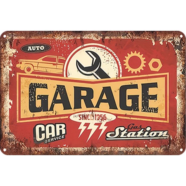 Placa Metal Vintage para Garaje Pintura Hierro Rectangular Arte Pared Del 30x20cm