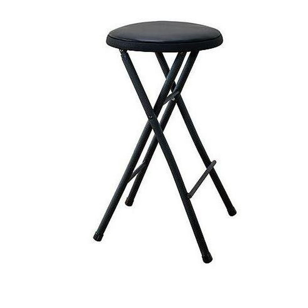 Folding Stool Black Lightweight Small Space Home and Office Furniture