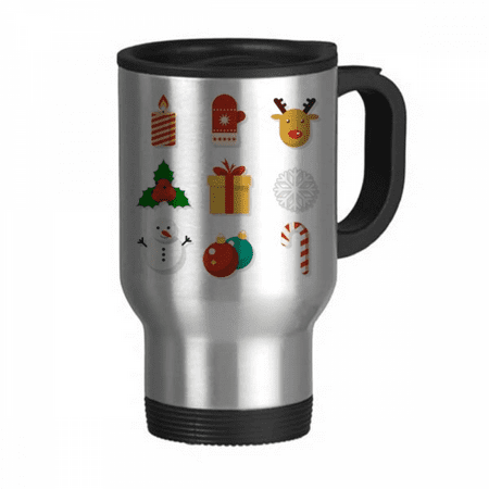 

Merry mas Colorful s Illustration Travel Mug Flip Lid Stainless Steel Cup Car Tumbler Thermos