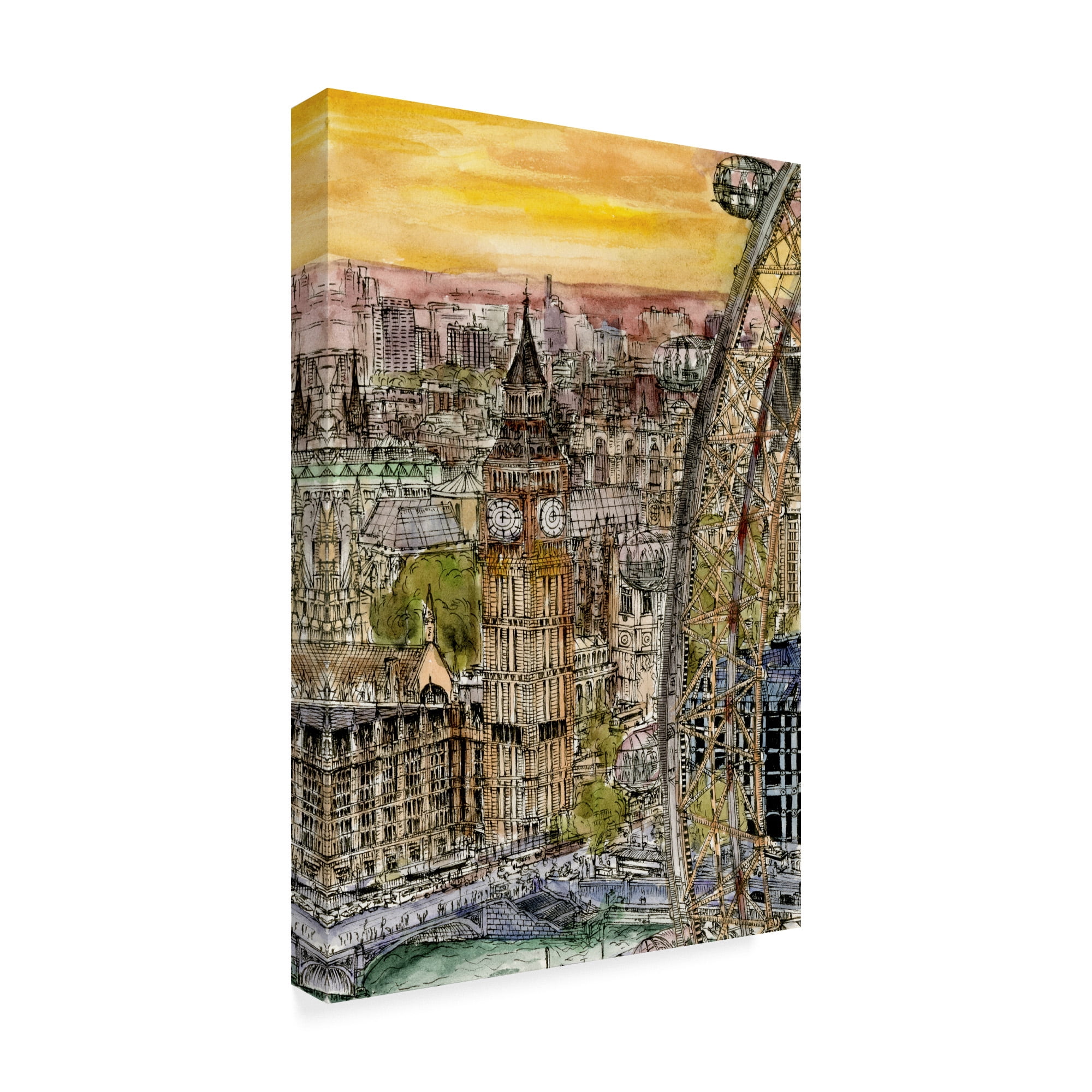 Trademark Fine Art 'City Scene IV' Canvas Art by Melissa Wang