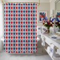 thumbnail image 4 of Independence Day Shower Curtain, 48" x 72", American Flag Star Red Blue White Plaid Waterproof Bathroom Curtain Washable Shower Curtain Set with 12 Hooks, 4 of 9