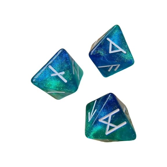 3lots Count Runics Acrylic 8 Facets Dices Runes Dices Divinations Game Tool