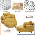 thumbnail image 4 of Aukfa 51" Oversized Accent Chair with Half-moon Storage Ottoman, Round Lounge Chair for Living Room, Yellow, 4 of 9