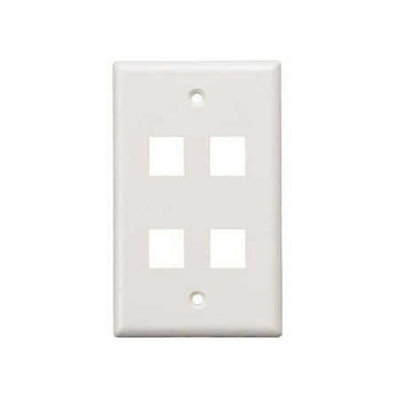 - Cable Leader WP302-8400 4-Port Wall Plate for Keystone Insert, White