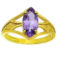 thumbnail image 4 of 18K Gold Over Brass Natural Amethyst - Brazil Ring s.5 Jewelry RM-1727 TGR1002_A_5, 4 of 6