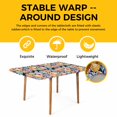 thumbnail image 4 of Easter Eggs Table Cloths for 6 Foot Rectangle Tables, Colorful Eggs Spring Flowers Leaves Farm Navy Blue Patio Waterproof Elastic Fitted Tablecloths, Washable Rectangular Table Cover for Camping, 4 of 8