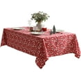 thumbnail image 3 of Bell and Snowflakes Cotton Blend Tablecloth, 60 x 120 Inch Rectangle, Red Christmas Bell and Snowflake Pattern, Holiday Table Cover for Festive Dining and Seasonal Decor, 3 of 7