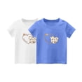 thumbnail image 2 of Frnrwgo Boys Girls Uniform Shirts White 2-Pack Cute Graphic Tee Tops Kids Summer School Outfit Clothes 1T-14, 2 of 3
