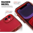 thumbnail image 6 of PeakDrop Compatible with iPhone 11 Case, Clear Full Body Protective Case Transparent Cover for iPhone 11 (2X Glass Screen Protector Included) - Red, 6 of 7