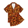 thumbnail image 6 of Dolkfu Halleween Women Pajamas Set Short Sleeve Pocket Pumpkin Button up Shorts Set Womens Comfy Sleep Wear L, 6 of 6