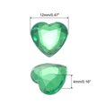 thumbnail image 2 of 60 Pcs Acrylic Heart Rhinestone 12mm Flat Back Plastic Gems Jewelry Stickers for Craft Bead, Dark Green, 2 of 2